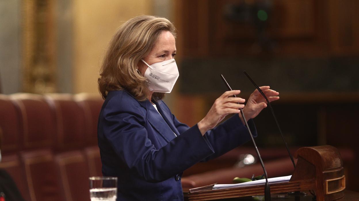 Nadia Calviño, viepresidenta de Asuntos Económicos, en el Congreso de los Diputados