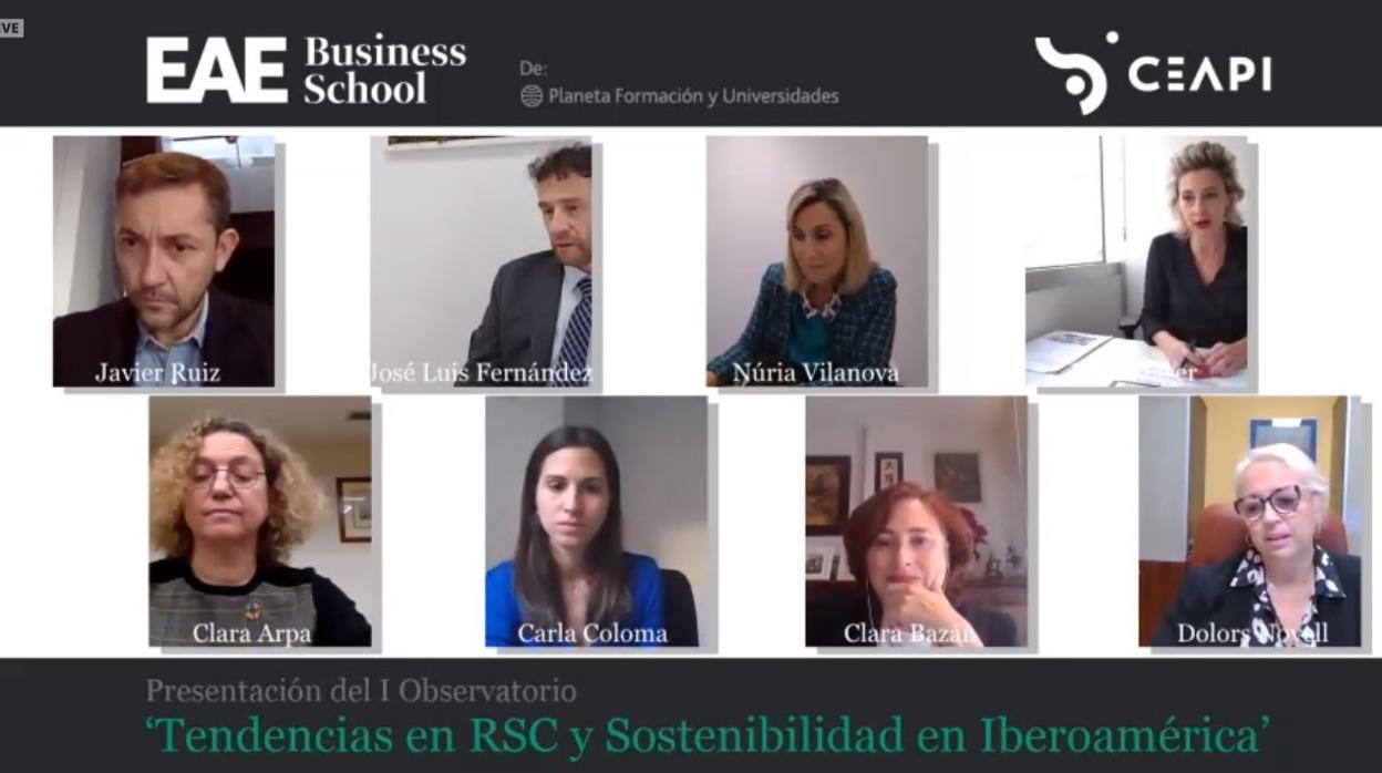 Ponientes durtante la presentación del I Observatorio «Tendencias en RSC y Sostenibilidad en Iberoamércia»