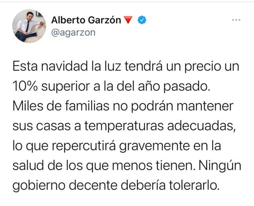 Sánchez, Iglesias y Garzón callan la subida del 102% de la luz y criticaron a Rajoy alzas del 10%