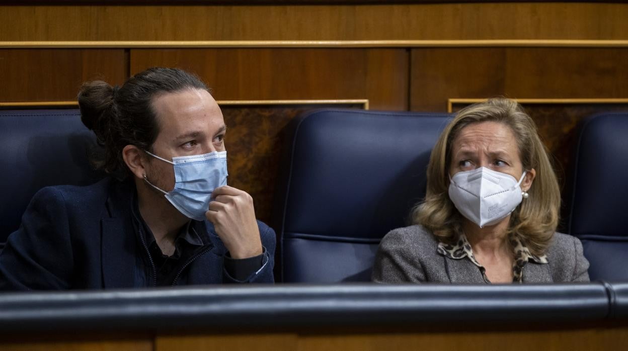 Pablo Iglesias y Nadia Calviño