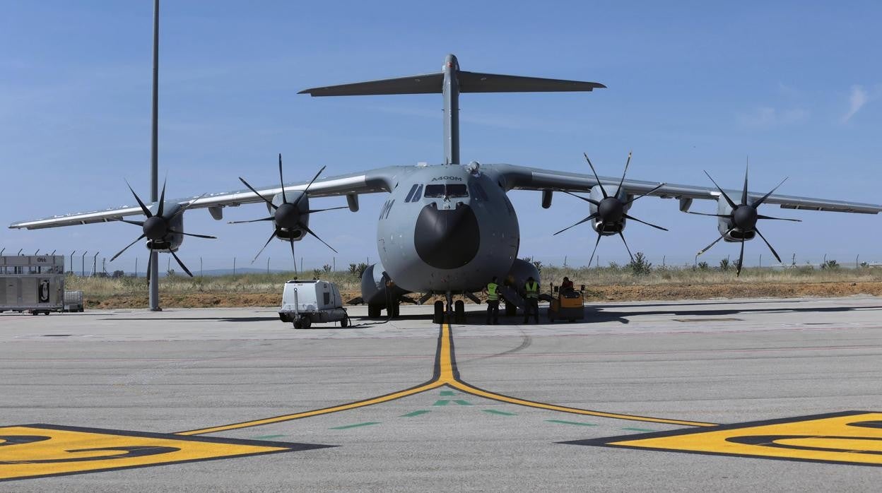 Avión A400M en la factoria sevillana de Airbus, donde se ensambla