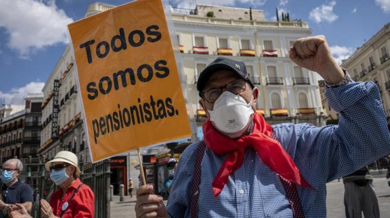 Imagen de archivo de una protesta de jubilados en Madrid