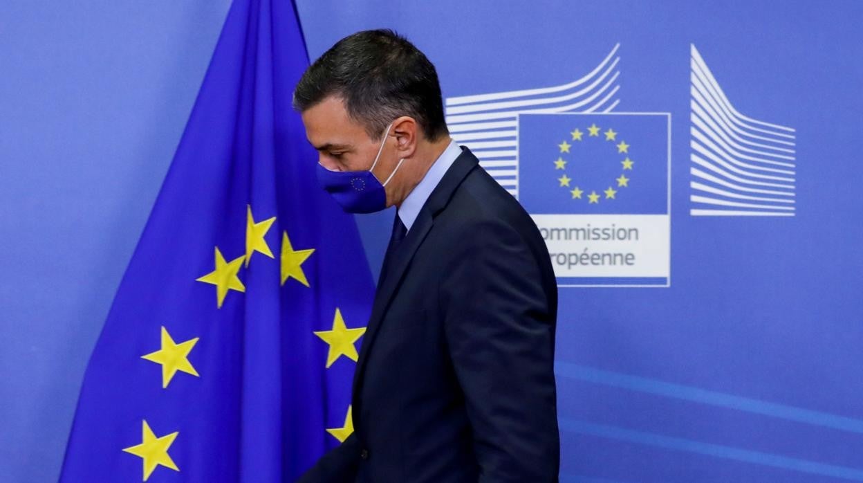 El presidente del Gobierno, Pedro Sánchez, en la Comisión Europea