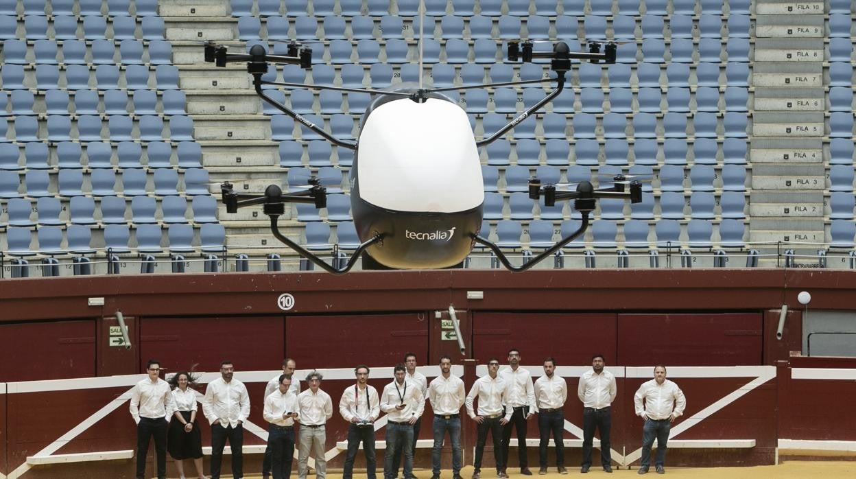 Modelo de dron aerotaxi que ha desarrollado por la fundación Tecnalia, con sede en San Sebastián