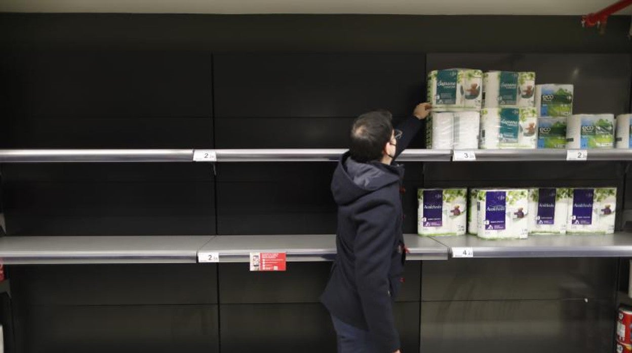 Desabastecimiento en un supermercado de Madrid