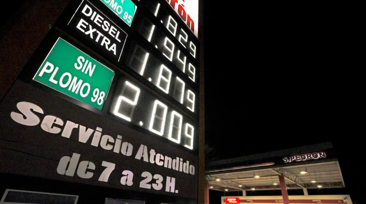 Precio de la gasolina en una estación de servicio