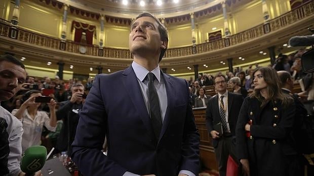 Albert Rivera, este jueves en el Congreso de los Diputados