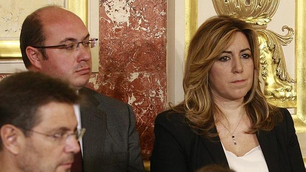 La presidenta andaluza, Susana Díaz, en la recepción en el Congreso de los Diputados