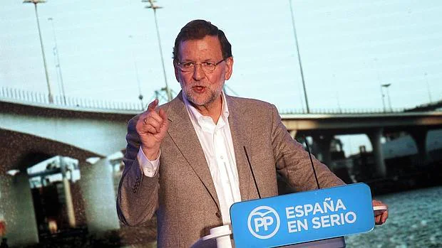 Rajoy en un mitin en Algeciras este lunes