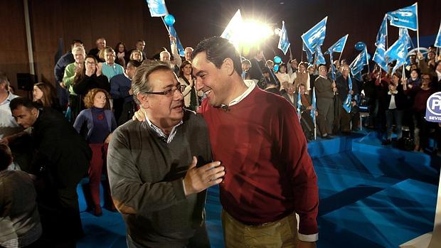 Zoido y Moreno, en una imagen del cierre de campaña