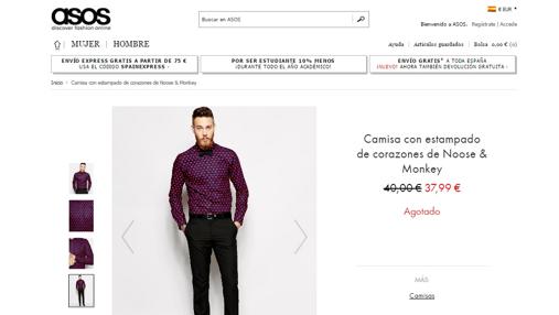 La camisa está ahora mismo agotada en la conocida tienda online