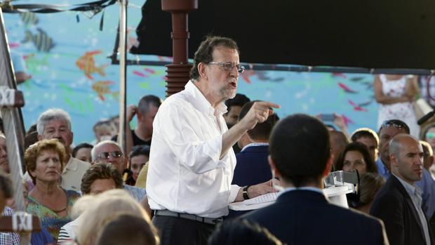 Mariano Rajoy durante un mitin de campaña