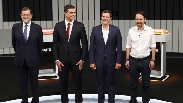 Los cuatro aspirantes a presidir el Gobierno antes del debate a cuatro