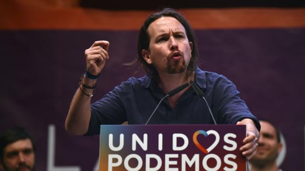 Pablo Iglesias durante el cierre de campaña