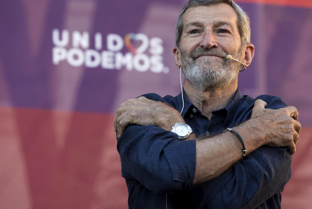 Julio Rodríguez en un acto de campaña de Unidos Podemos