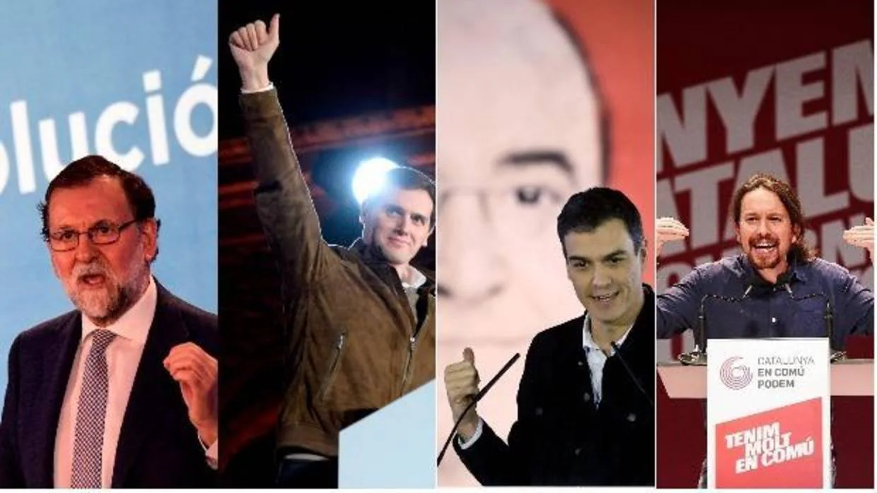 Rajoy, Sánchez e Iglesias seguirán la noche electoral en sus sedes de Madrid y Rivera estará en Barcelona