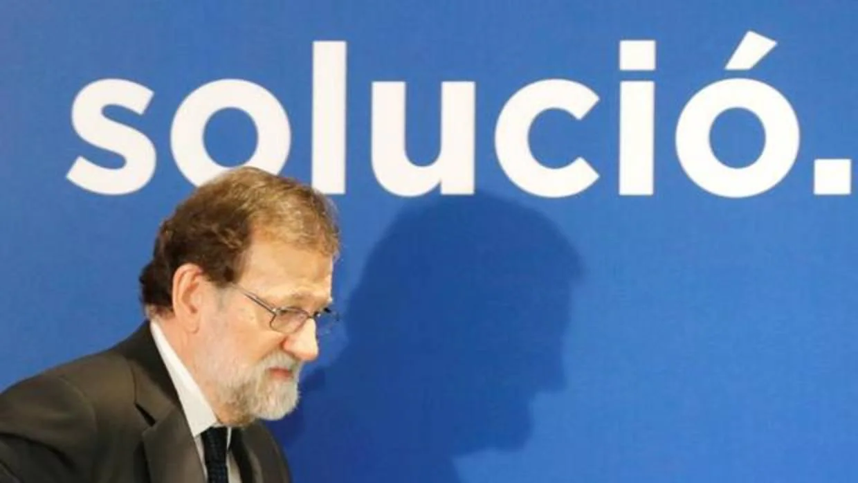 El presidente del Gobierno, Mariano Rajoy, durante un acto en Barcelona la pasada semana