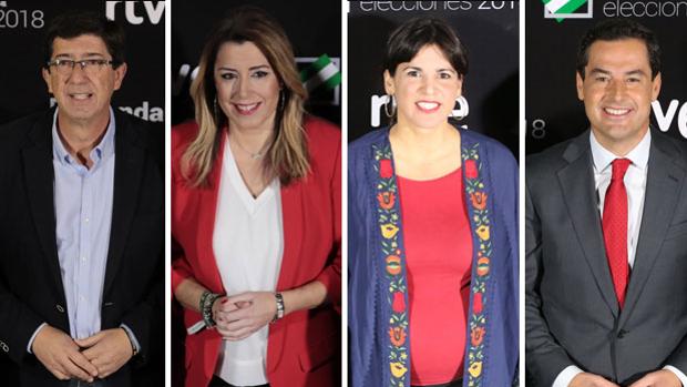 Debate elecciones andaluzas 2018: los candidatos llegan bajo los gritos de mil taxistas