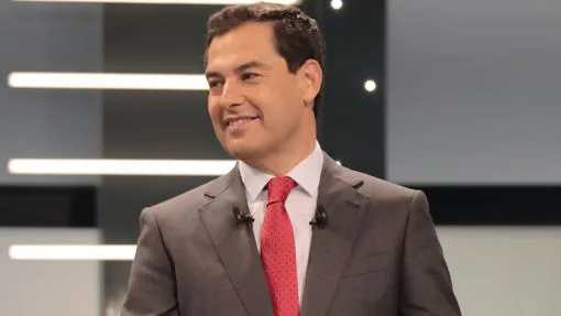 Juanma Moreno, durante el debate