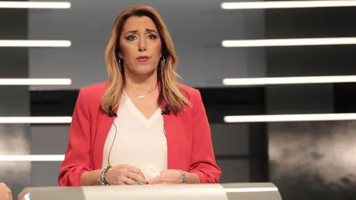Susana Díaz, durante el debate