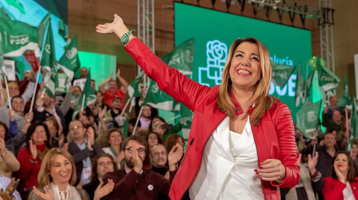 Susana Díaz durante el acto de cierre de campaña