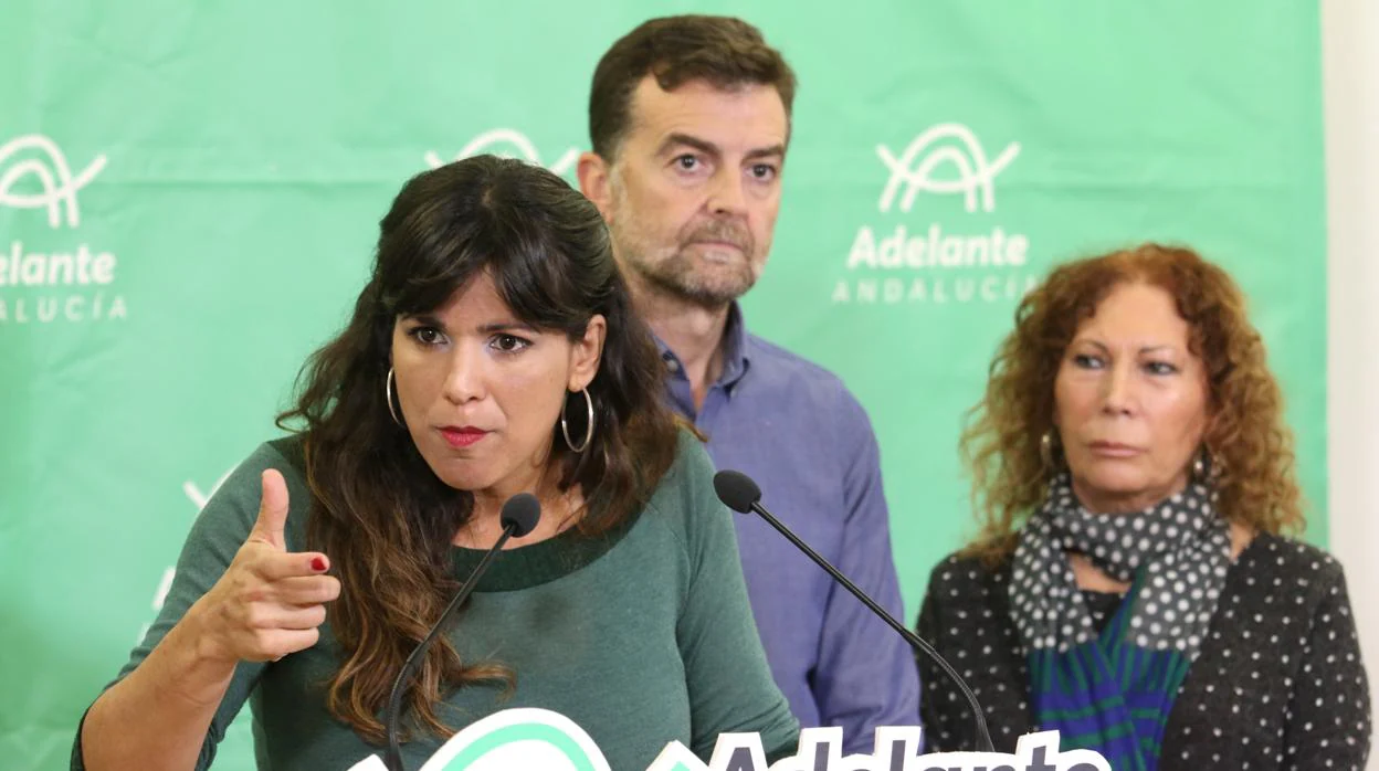 Teresa Rodríguez,de Adelante Andalucía, en rueda de prensa