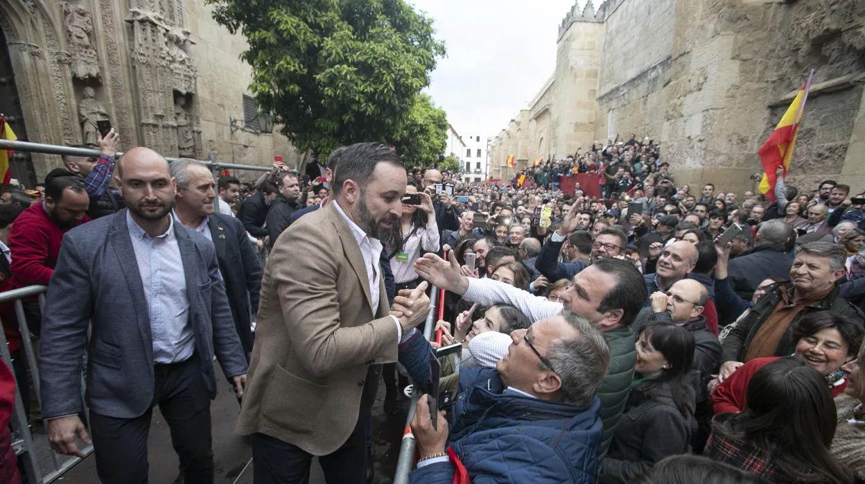 Santiago Abascal, presidente de Vox, el martes en un acto en Córdoba