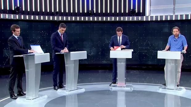 Debate electoral TVE | Sánchez, Casado, Rivera e Iglesias, en directo
