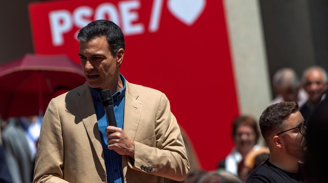 Pedro Sánchez durante el cierre de la campaña electoral de las elecciones generales 2019