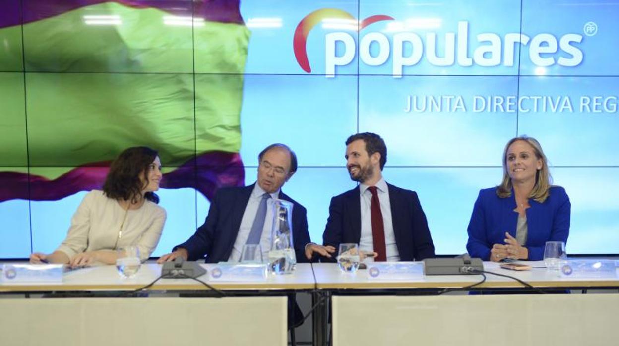Pablo Casado en la Junta directiva regional del PP en Madrid