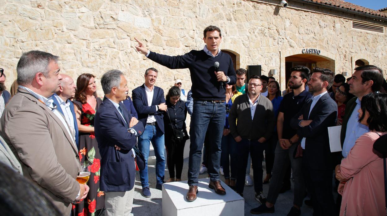 El presidente de Ciudadanos, Albert Rivera, ayer en Salamanca