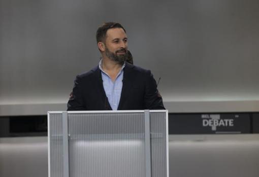 Santiago Abascal, antes de comenzar el debate