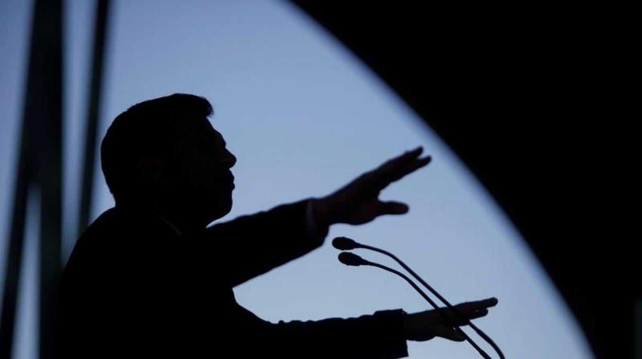 Gonzalo Caballero, durante un mitin electoral