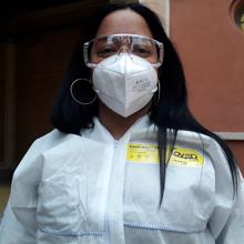 Ramona, con su uniforme especial este 14-F