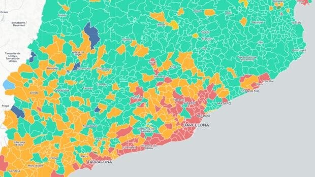El mapa de los resultados de las elecciones catalanas 2021, municipio a municipio