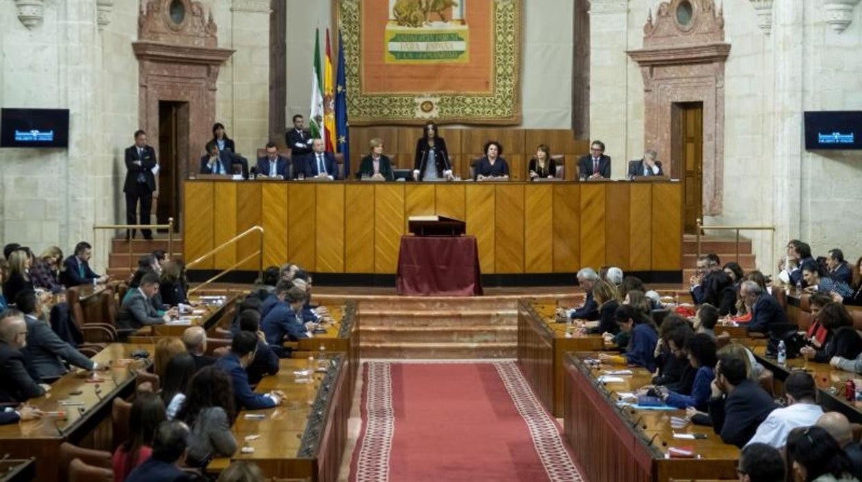 La diputada de Ciudadanos Marta Bosquet (c) cuando fue elegida nueva presidenta de la Cámara autonómica