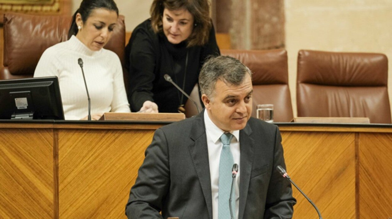 El exdiputado de Ciudadanos, Javier Pareja, en la tribuna del Parlamento