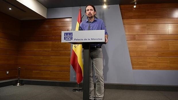 El líder de Podemos comparece en Moncloa tras su reunión con Mariano Rajoy