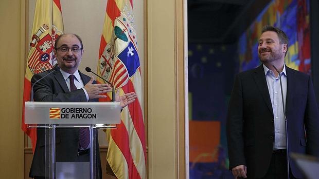 El presidente aragonés, Javier Lambán (izquierda), con su socio de gobierno José Luis Soro, de la Chunta