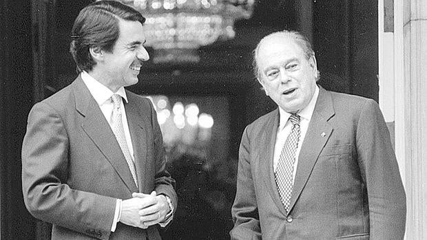 José María Aznar en una visita de Pujol a Moncloa