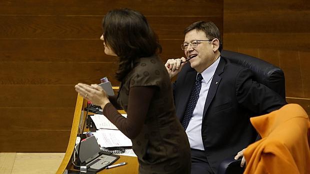 Imagen de Puig y Oltra durante la sesión de control de este jueves