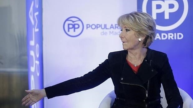 Esperanza Aguirre, presidenta del PP de Madrid, durante una jornada del Foro Madrid