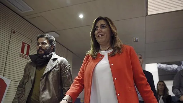Susana Díaz el pasado miércoles a su llegada a Ferraz