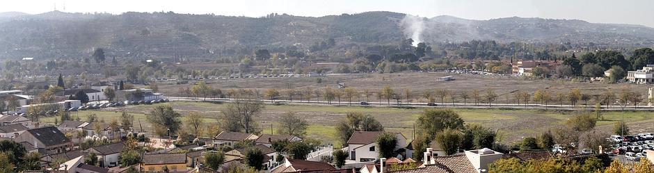 Vista panorámica de la Vega Baja, donde se aprecia, al fondo, la zona donde se hallaron los restos arqueológicos