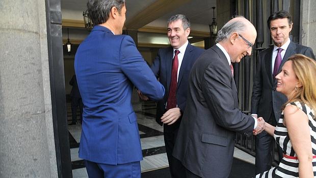 Un momento de la visita de Montoro a la capital grancanaria