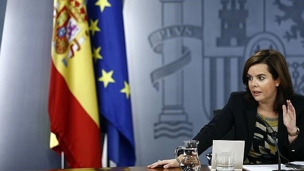 Sáenz de Santamaría, en la rueda de prensa del pasado viernes