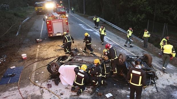 Un hombre de 33 años falleció en un accidente de tráfico en la carretera PO-552, Pontevedra