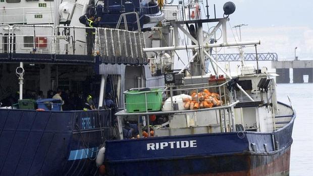 El barco interceptado en mayo de 2013 a su llegada al puerto de Vigo