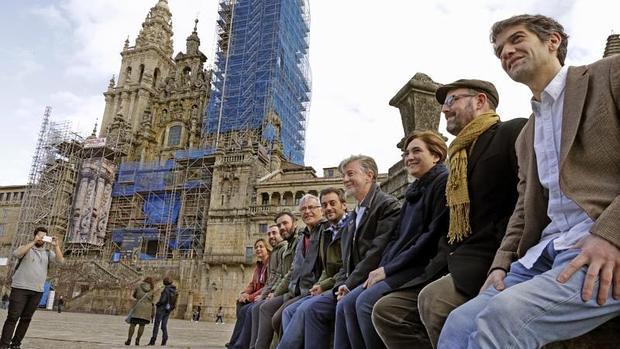 Representantes de las Mareas este sábado en Santiago de Compostela