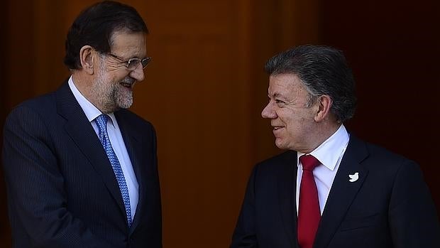 Mariano Rajoy y José Manuel Santos, en el Palacio de la Moncloa